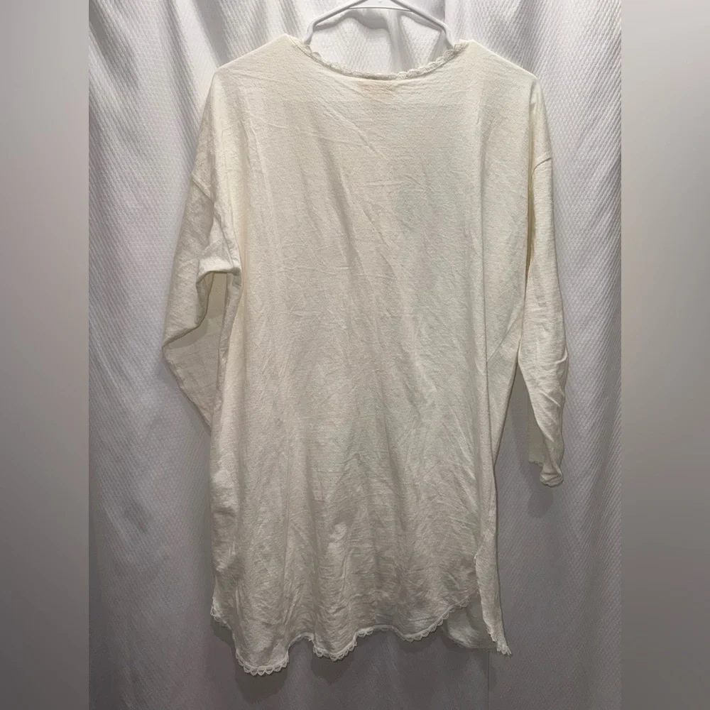 Vintage 90’s Gold Label Victorias Secret Women’s White Cotton Nightgown-Size S
